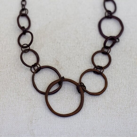 30 inch, Vintage Dark Purple Ring Circle Necklace by Sophia - T24 - Picture 1 of 3